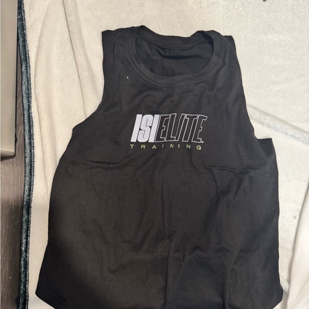 Black ISI Tank Top with Crew Neckline